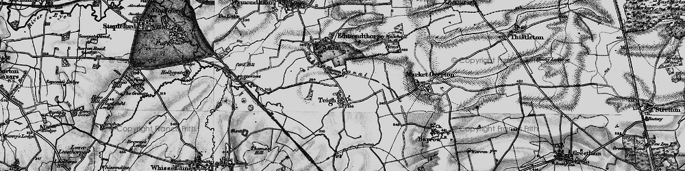 Old map of Teigh in 1899