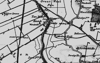 Old map of Ten Mile Bank in 1898