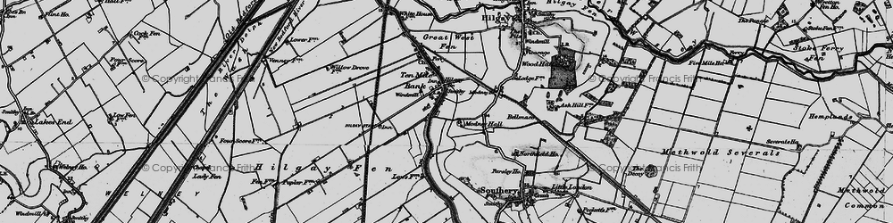 Old map of Modney Hall in 1898