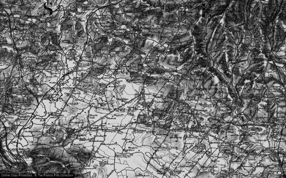 Old Map of Terrible Down, 1895 in 1895