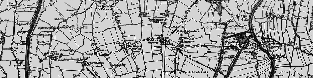 Old map of Terrington St John in 1893