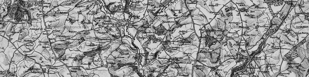 Old map of Tetcott in 1895