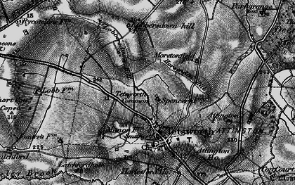 Old map of Tetsworth in 1895