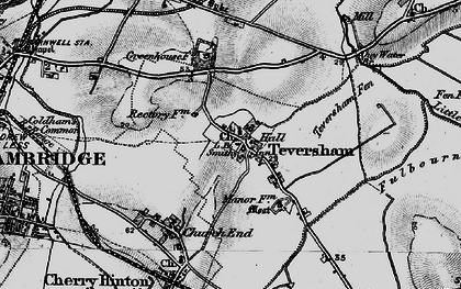 Old map of Teversham in 1898