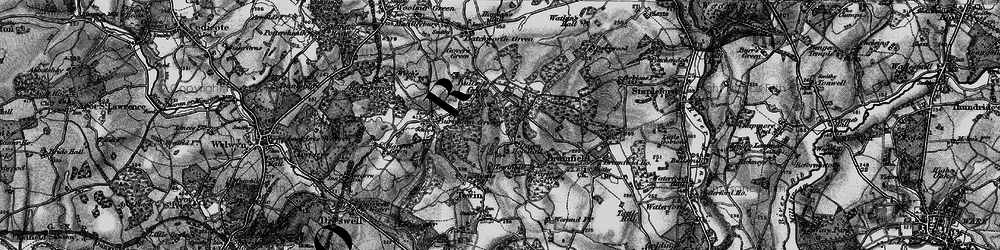Old map of Bramfield Woods in 1896