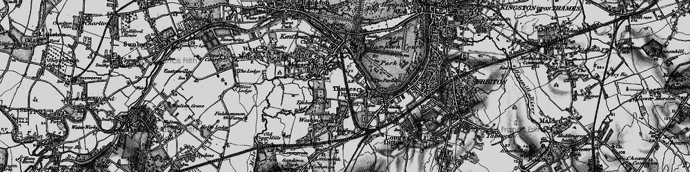 Old map of Thames Ditton in 1896