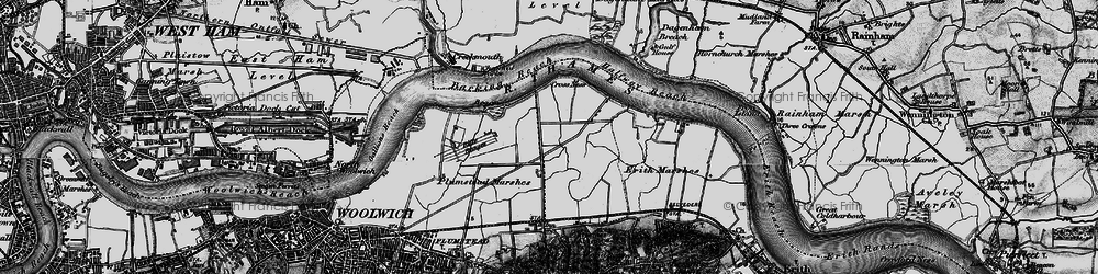 Old map of Thamesmead in 1896