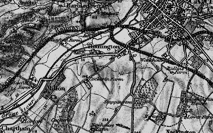 Old map of Thanington in 1895