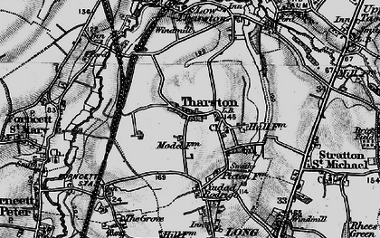 Old map of Tharston in 1898
