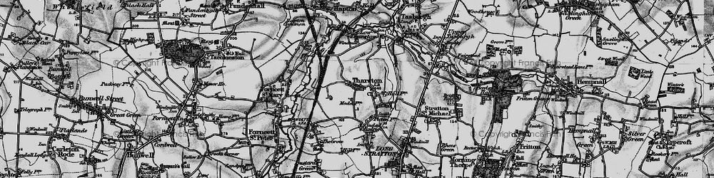 Old map of Tharston in 1898