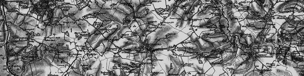 Old map of Thaxted in 1895