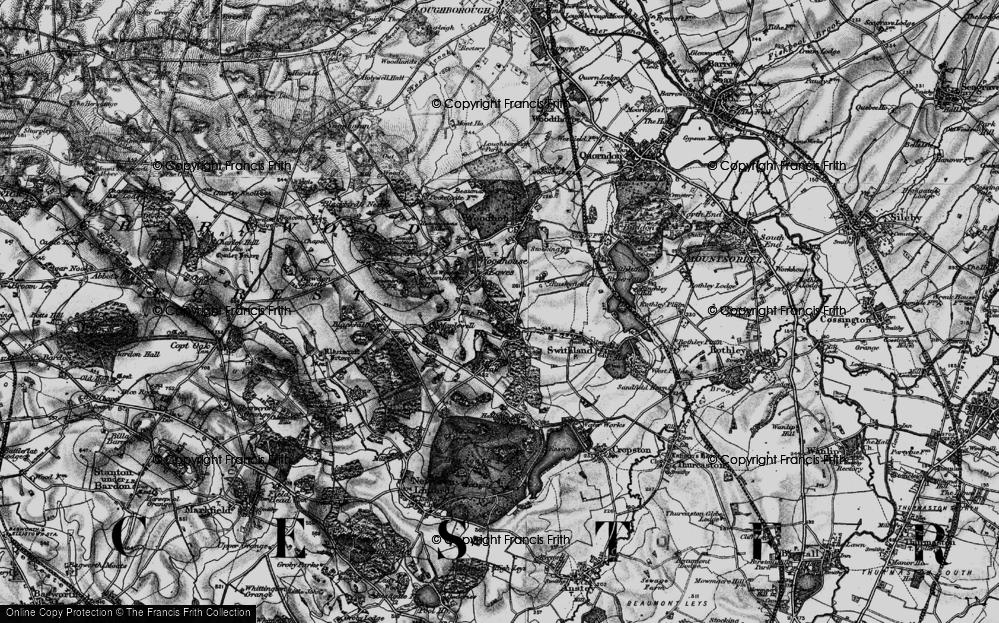 Old Map of Historic Map covering Swithland Wood in 1899