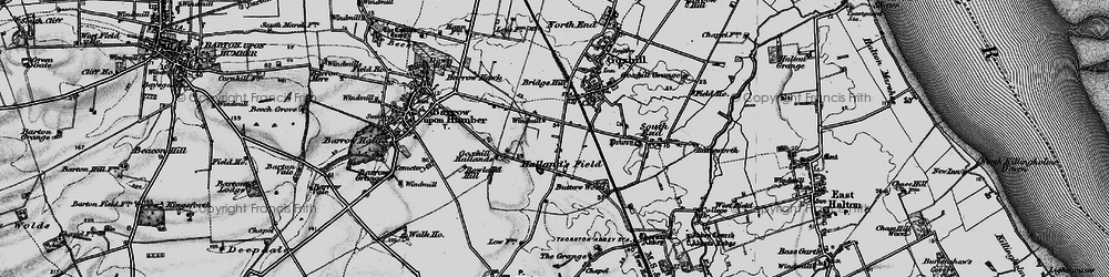 Old map of The Hallands in 1895