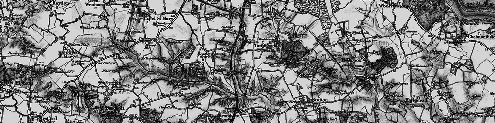 Old map of Brantham Court in 1896