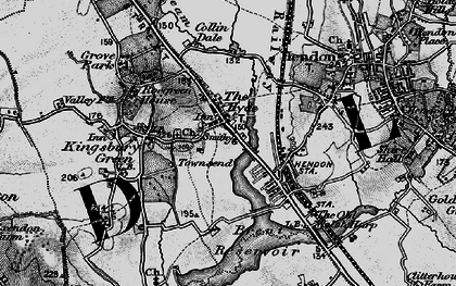 Old map of Brent Reservoir in 1896