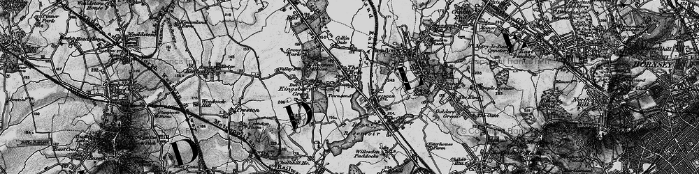 Old map of Brent Reservoir in 1896
