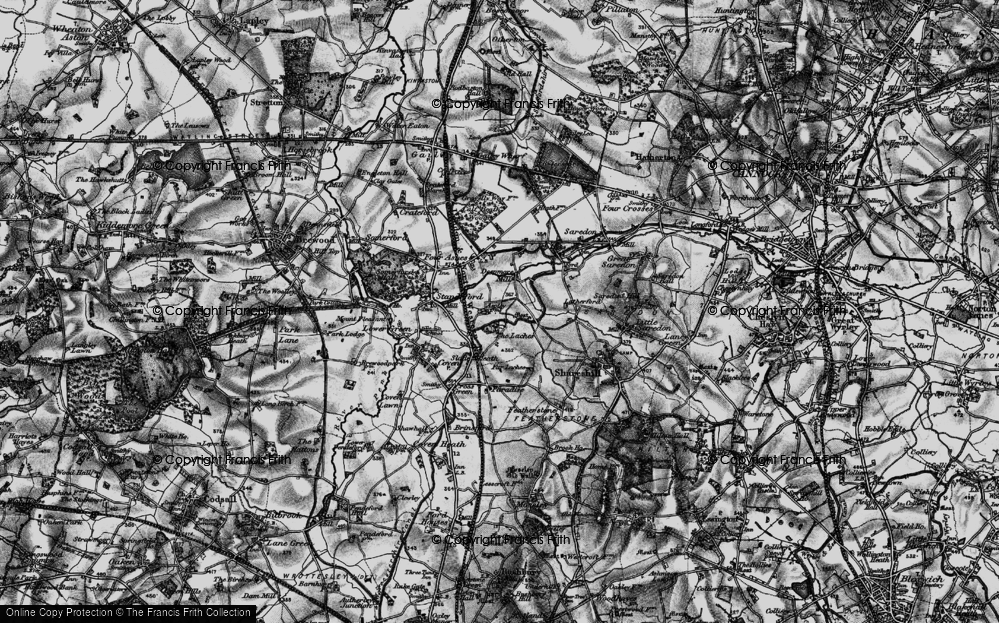 Old Map of Historic Map covering Aspley Fm in 1898