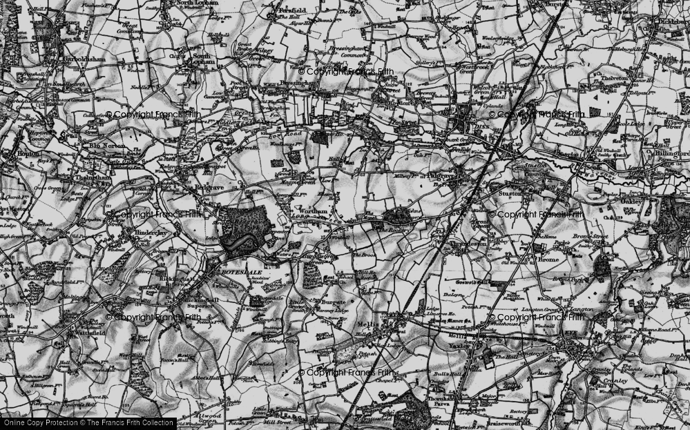 Old Map of Historic Map covering Ellesmere in 1898