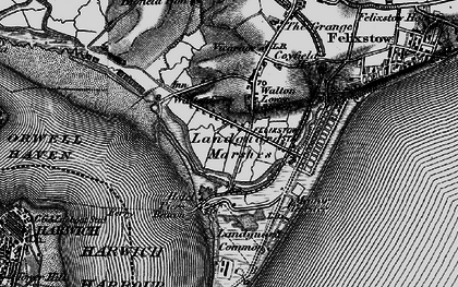 Old map of The Port of Felixstowe in 1896