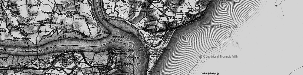 Old map of The Port of Felixstowe in 1896