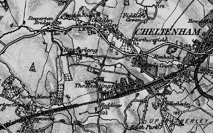Old map of The Reddings in 1896