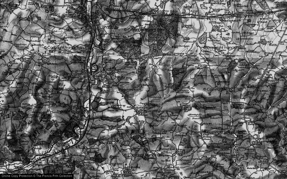 Old Map of The Ryes, 1896 in 1896