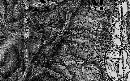 Old map of Blaen Bran Resrs in 1897