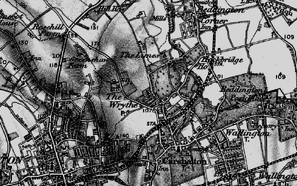 Old map of The Wrythe in 1896