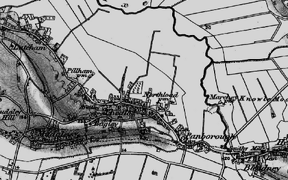 Old map of Theale in 1898