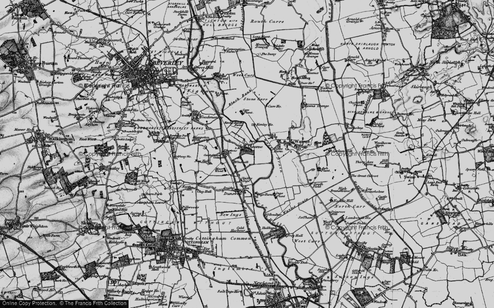 Old Map of Thearne, 1898 in 1898
