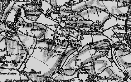 Old map of Thelnetham in 1898