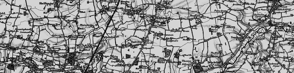 Old map of Thelveton in 1898