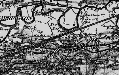 Old map of Thelwall in 1896