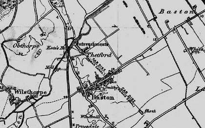 Old map of Thetford in 1898