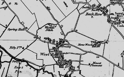 Old map of Thistley Green in 1898