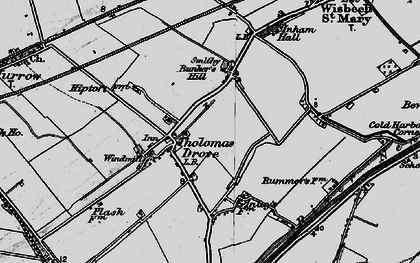 Old map of Tholomas Drove in 1898