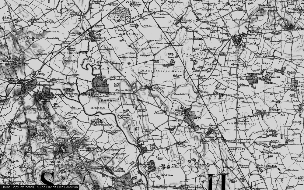 Old Map of Tholthorpe, 1898 in 1898