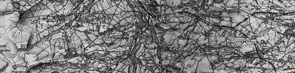 Old map of Thongsbridge in 1896