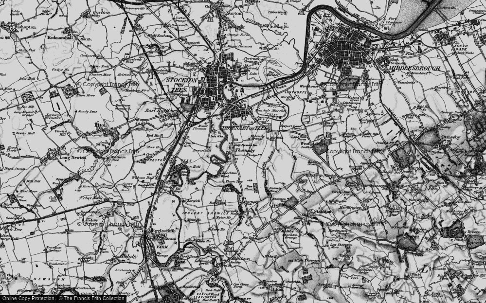 Old Map of Thornaby-on-Tees, 1898 in 1898