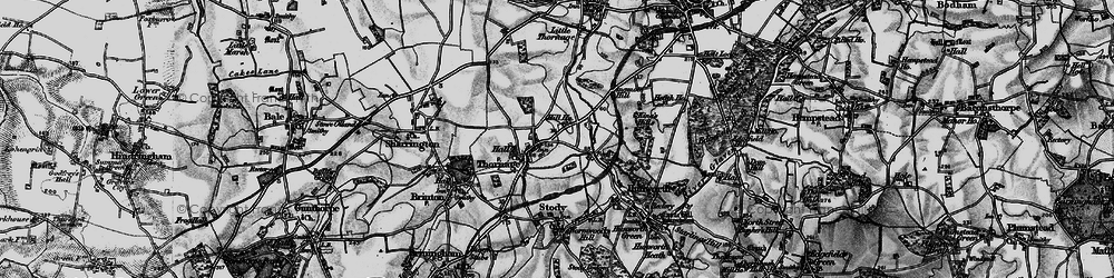 Old map of Thornage in 1899