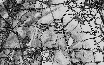Old map of Thorncote Green in 1896