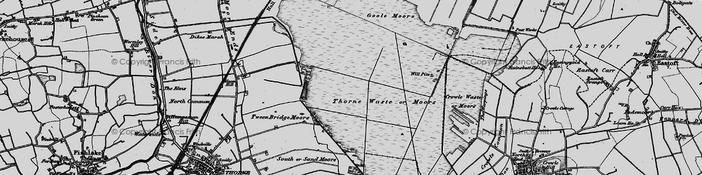 Old map of Thorne Moors in 1895