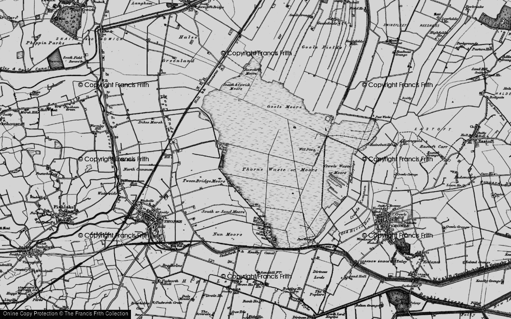 Old Map of Thorne Waste, 1895 in 1895