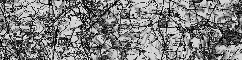 Old map of Thornes in 1899
