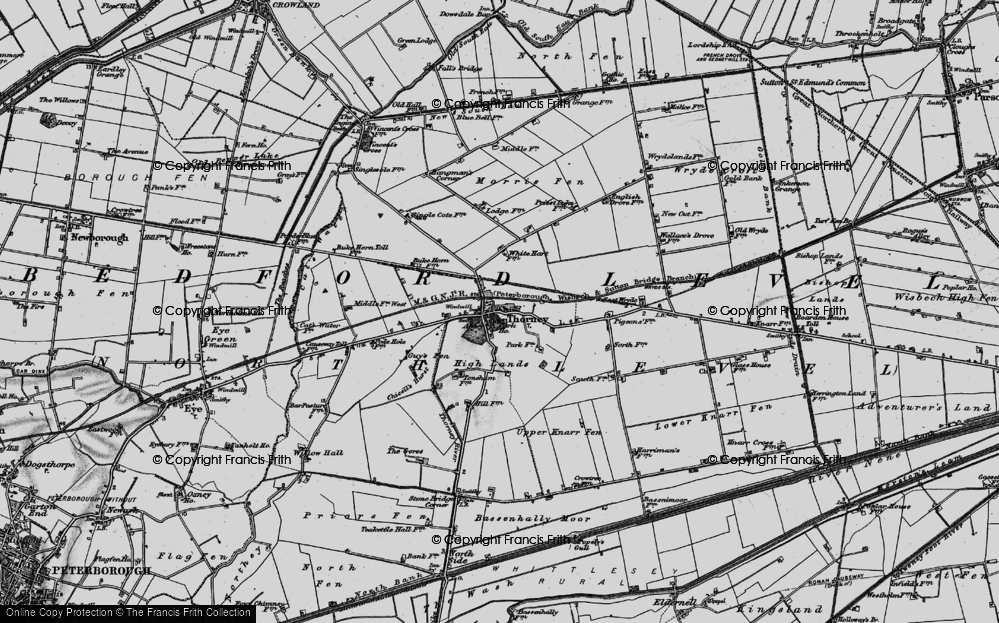 Old Map of Historic Map covering Thorney River in 1898