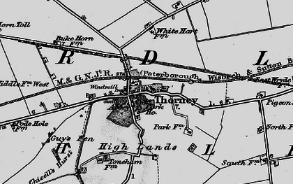 Old map of Thorney River in 1898