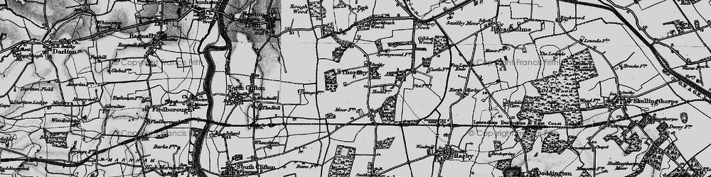 Old map of Thorney in 1899
