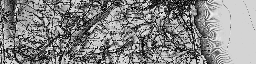 Old map of Thorney Close in 1898