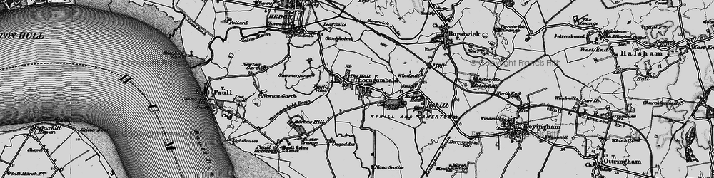 Old map of Auster Grange in 1895