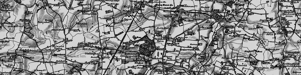 Old map of Thornham Parva in 1898